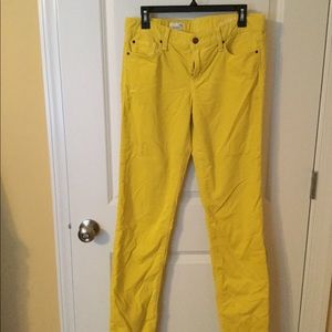 Gold/yellow corduroy skinny jeans